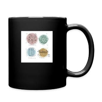 summer, garden, strawberries, flowers, tea, picnic - Tasse einfarbig - Schwarz - Rechts