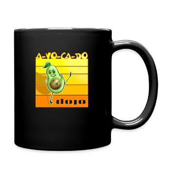 Avocado dojo Kung Fu Karate Kampfsport Cartoon - Tasse einfarbig - Schwarz - Rechts