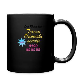Geprüft - Tasse einfarbig - Schwarz - Rechts