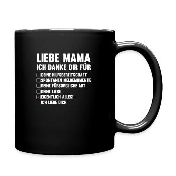 Mutter Muttertag Mama - Tasse einfarbig - Schwarz - Rechts