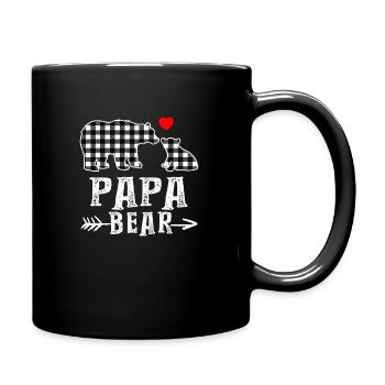 Black And White Buffalo Plaid Papa Bear Christmas - Mug uni - noir - Droite
