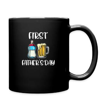 Lustiger Erster 1. Vatertag Super Bester Papa Papa - Tasse einfarbig - Schwarz - Rechts