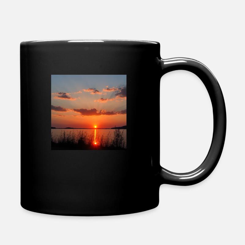 Sonnenuntergang Küste - Tasse einfarbig - Schwarz