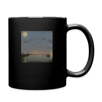 Schiff Nacht - Tasse einfarbig - Schwarz - Rechts