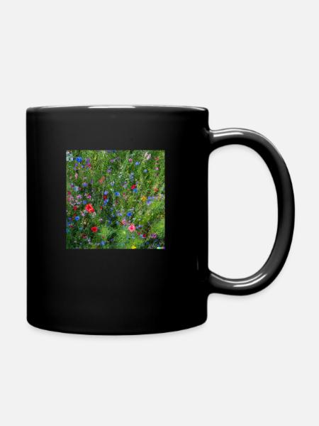 Prairie fleurie luxuriante - Mug uni - noir