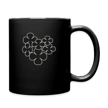 black flowers - Full Colour Mug - black - Right