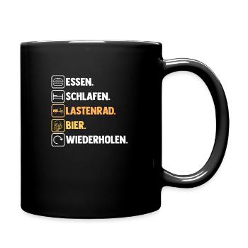 Fahrrad Lastenfahrrad Lastenrad - Tasse einfarbig - Schwarz - Rechts
