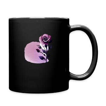 Rose fleur rose design - Mug uni - noir - Droite