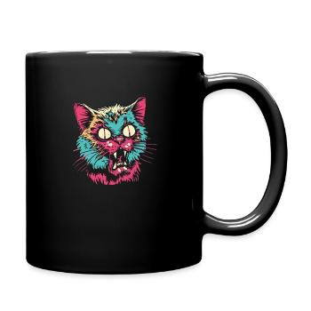 Horreur effrayante Chat zombie - Mug uni - noir - Droite