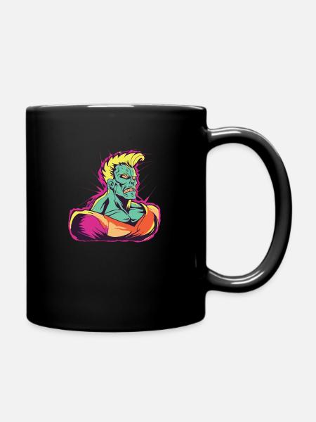 Retro Style 90s Superhero - Full Colour Mug - black