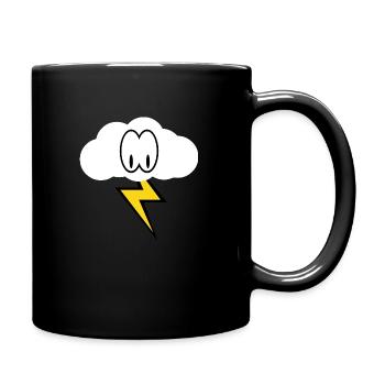Wolke mit Augen/ WolkenDesign - Tasse einfarbig - Schwarz - Rechts