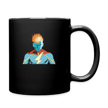 Superhelden T-Shirt - Tasse einfarbig - Schwarz - Rechts