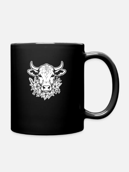 Kuh Kühe Rind Bauernhof Landwirtschaft - Tasse einfarbig - Schwarz