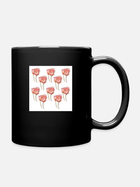 Rosen - Tasse einfarbig - Schwarz