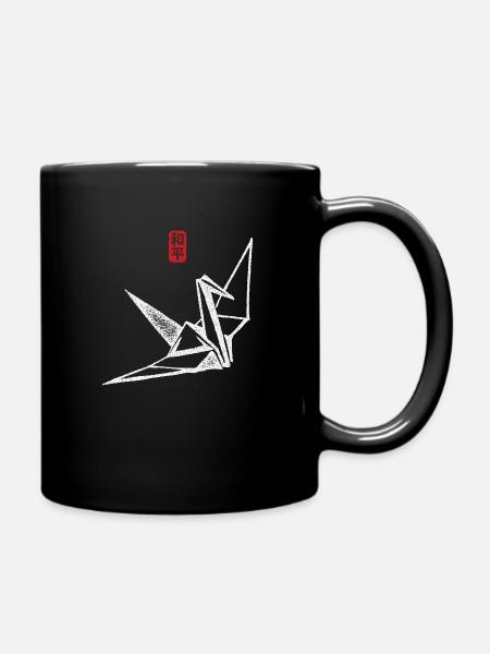 Grue en papier origami - Mug uni - noir