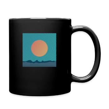 Sonne, Sonnenuntergang, Berge, Magie - Tasse einfarbig - Schwarz - Rechts