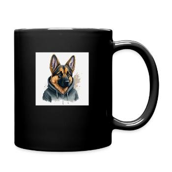 Berger allemand à capuche - Mug uni - noir - Droite