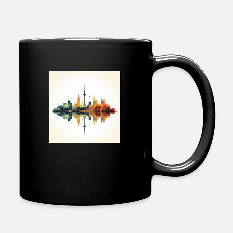 Düsseldorf Skyline - Tasse einfarbig - Schwarz
