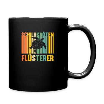 Schildkröte Schildkröten - Tasse einfarbig - Schwarz - Rechts