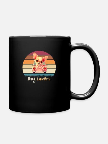 Orange Gray Brown Dog Lovers - Mug uni - noir