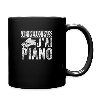 Je Peux Pas J'Ai Piano Orchestre Piano Drôle - Mug uni - noir - Droite