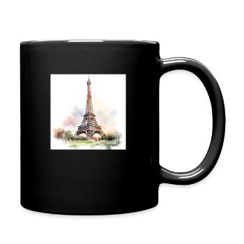paris Eiffelturm - Tasse einfarbig - Schwarz - Rechts