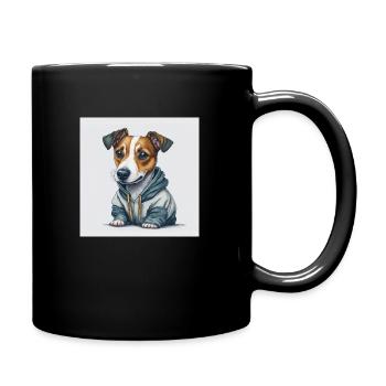 Jack Russel Terrier - Tasse einfarbig - Schwarz - Rechts
