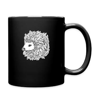 Igel Wald Stachelig Tier - Tasse einfarbig - Schwarz - Rechts