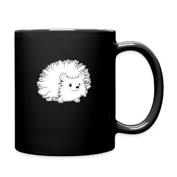 Igel Wald Stachelig Tier - Tasse einfarbig - Schwarz - Rechts