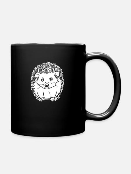 Igel Wald Stachelig Tier - Tasse einfarbig - Schwarz