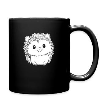 Igel Wald Stachelig Tier - Tasse einfarbig - Schwarz - Rechts