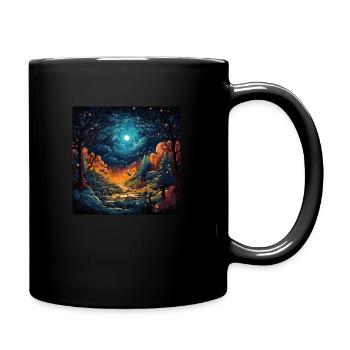 Forêt la nuit - Mug uni - noir - Droite