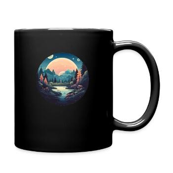 Surreal forest landscape - Full Colour Mug - black - Right