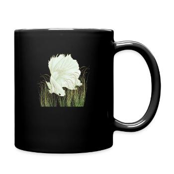 Betta Splendens Halfmoon Weiß - Tasse einfarbig - Schwarz - Rechts