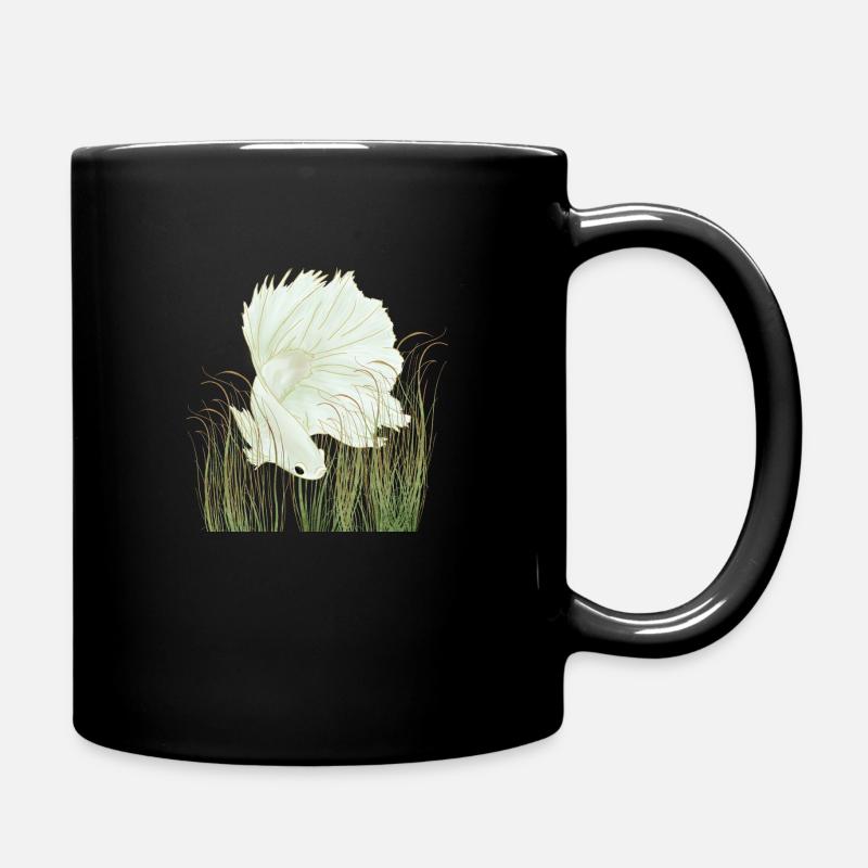 Betta Splendens Halfmoon Weiß - Tasse einfarbig - Schwarz