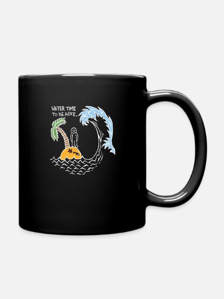 Water Time To Be Alive (White) - Full Colour Mug - black