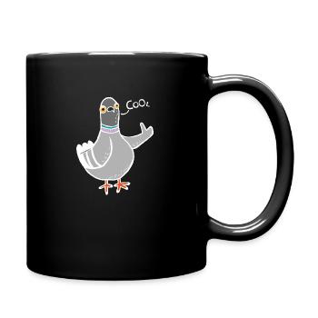 Coo / Cool Pigeon (Weiß) - Tasse einfarbig - Schwarz - Rechts