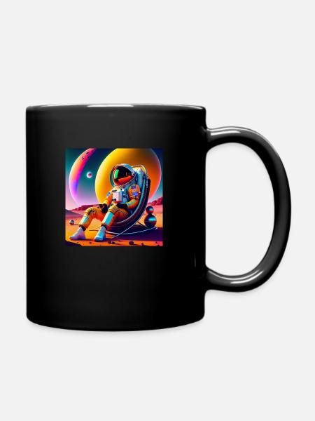 L’homme dans la lune - Mug uni - noir