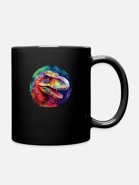 Colorful dinosaur - Full Colour Mug - black