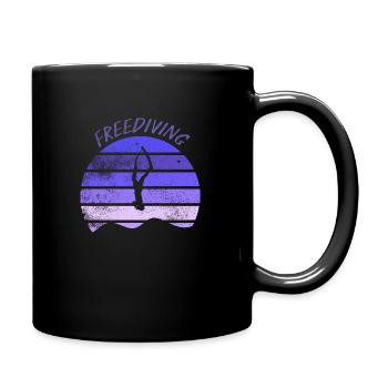 Freediving T-Shirt - Tasse einfarbig - Schwarz - Rechts