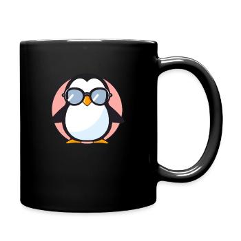 Penguin with sunglasses, Antarctic bird - Full Colour Mug - black - Right