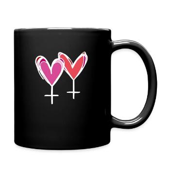 LGBT Homosexuelle Ehe Frauen - Tasse einfarbig - Schwarz - Rechts