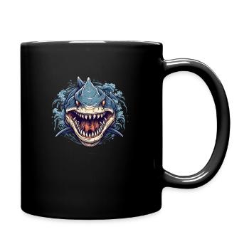Haifisch-Fischkopf - Tasse einfarbig - Schwarz - Rechts