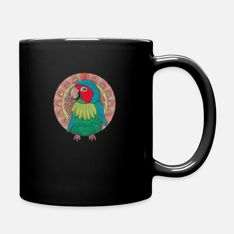 beautiful bright parrot | - Full Colour Mug - black