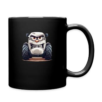 Spaß auf dem Bauernhof mit dem lustigen Traktor - Tasse einfarbig - Schwarz - Rechts