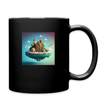Cartoon Island-1 - Tasse einfarbig - Schwarz - Rechts