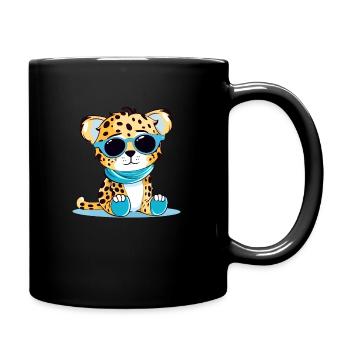 Malo le léopard - Mug uni - noir - Droite