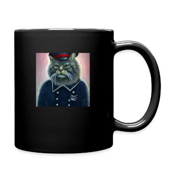 Karl, the admiral cat - Full Colour Mug - black - Right