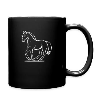 Horse Horse Head Pony - Full Colour Mug - black - Right
