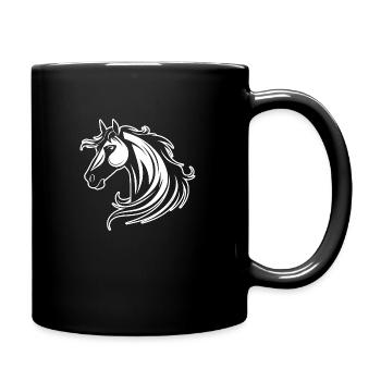Horse Horse Head Pony - Full Colour Mug - black - Right